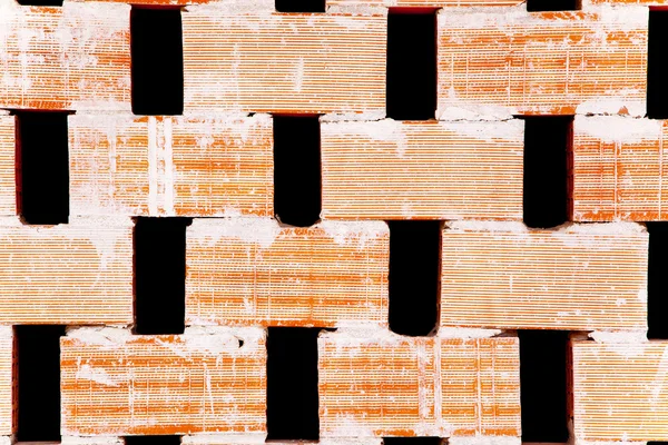 Partition tegelvägg med hål för luftflöde — Stockfoto
