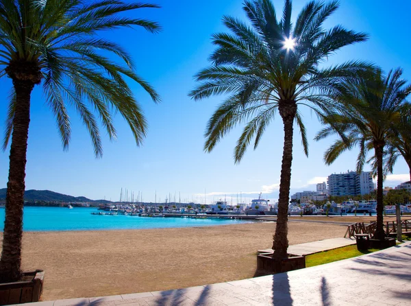 Ibiza Sant antoni de Portmany Abad beach — Stok fotoğraf