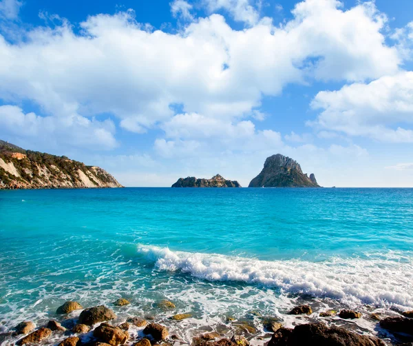 ES vedra ön ibiza Visa från cala d hort — Stockfoto