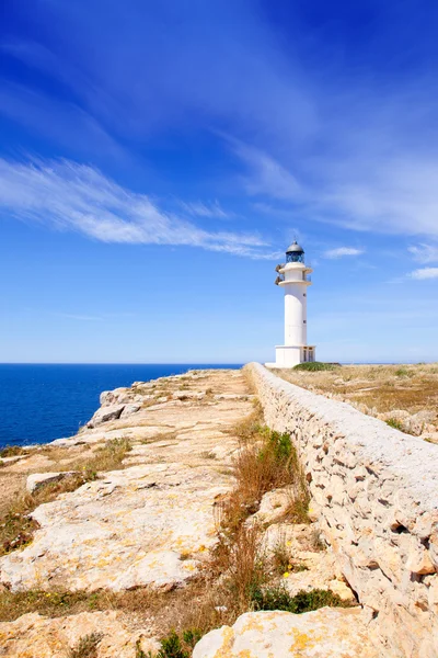 Leuchtturm am Kap Barbaria auf der Insel Formentera — Stockfoto