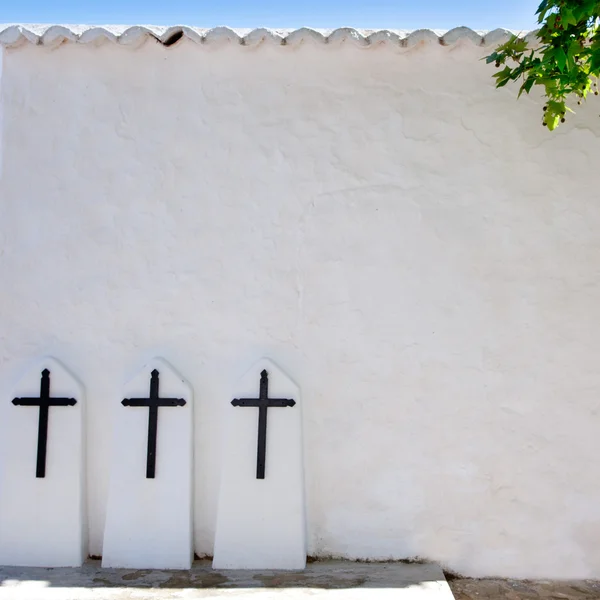 Ibiza Santa Agnes de Corona Ines white church — Stock Photo, Image