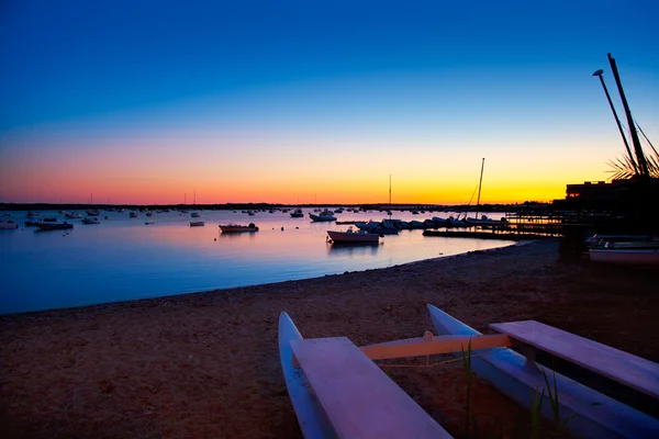 Formentera sunset in se estany des peix — Stock Photo, Image