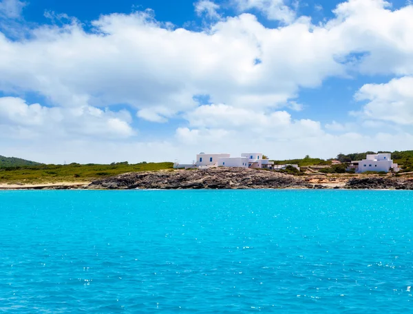 Formentera es calo san agusti deniz manzaralı evler. — Stok fotoğraf