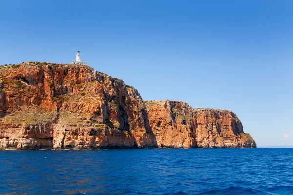Ібіца Фару de la Mola маяк видом на море — стокове фото