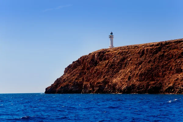 Formentera barbaria Kaap vuurtoren uitzicht vanaf zee — Stockfoto