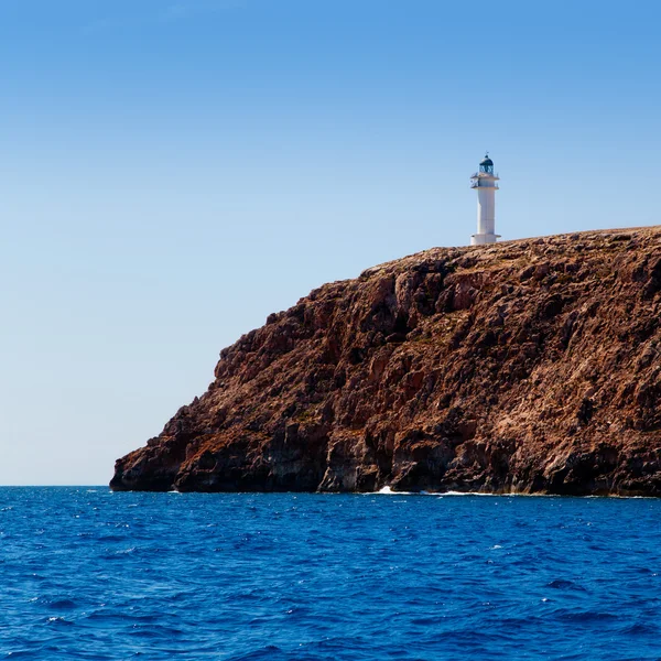 Formentera Barbaria Cape Vista del faro desde el mar —  Fotos de Stock