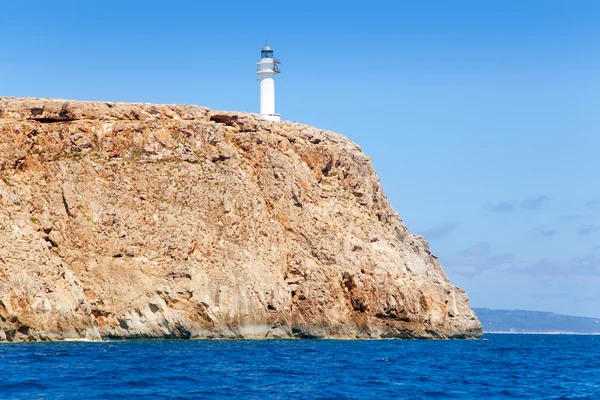 Formentera barbaria cape Leuchtturm Blick vom Meer — Stockfoto