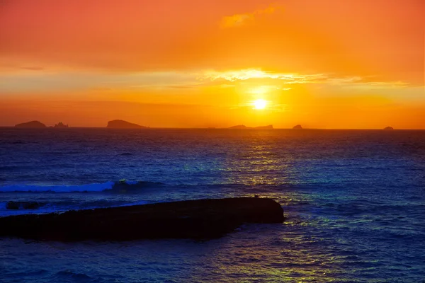 Ibiza Cala Conta Comte Compte tramonto — Foto Stock