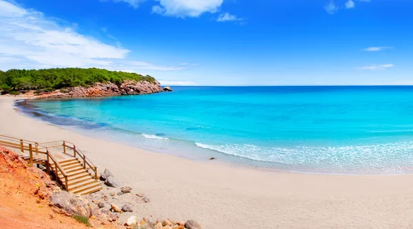 Cala Nova Strand auf der Insel Ibiza mit türkisfarbenem Wasser — Stockfoto