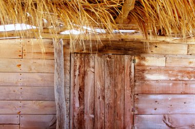 Aged grunge beige wood in mediterranean balearics clipart