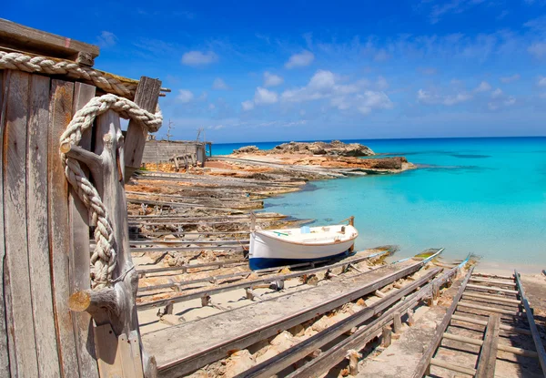 Es Calo de San Agusti port in Formentera island — Stock Photo, Image
