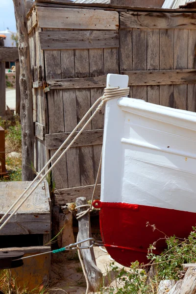 Mittelmeer Holz Boot bemalt Bug Detail — Stockfoto