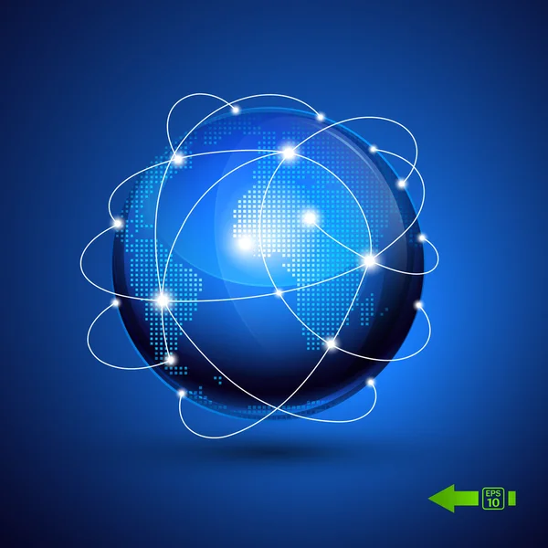 Monde globe, icône du réseau . — Image vectorielle