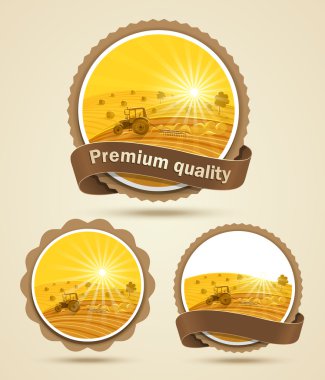 Cereal harvest label clipart