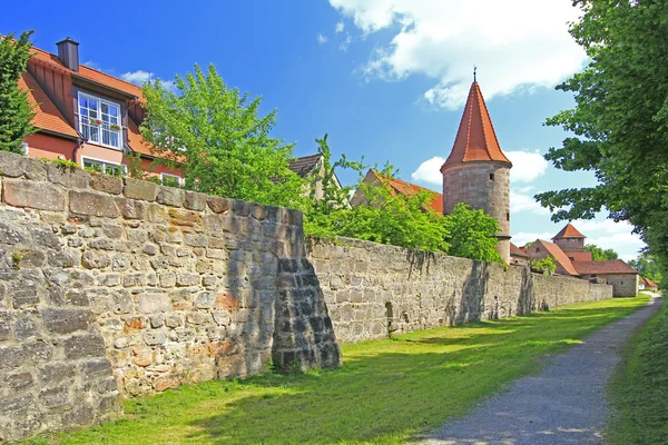 Средневековые городские стены — стоковое фото