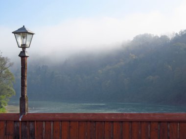 Lantern and morning fog clipart