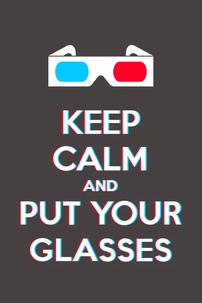 Restez calme et mettez vos lunettes — Image vectorielle