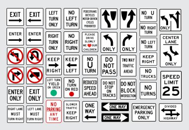 White regulatory signs clipart