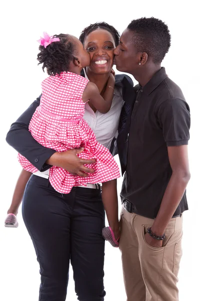 Glada afrikanska mamma med sina barn — Stockfoto