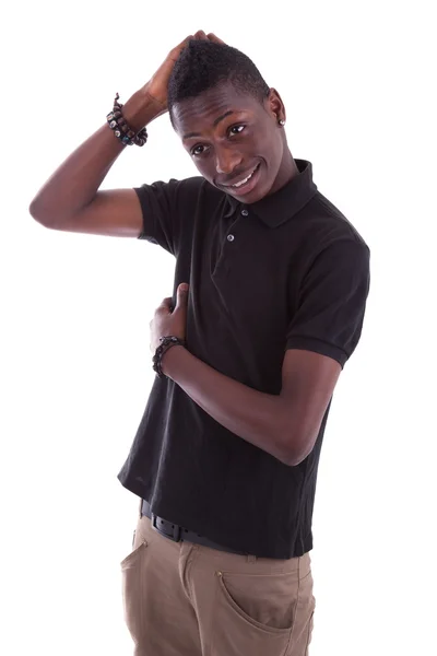 Retrato de un joven adolescente africano sonriendo —  Fotos de Stock