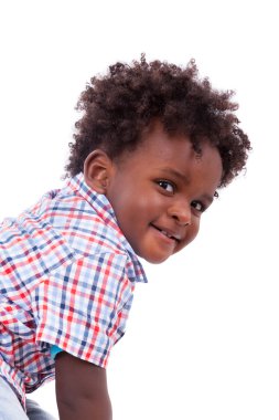 Portrait of a cute black baby boy clipart