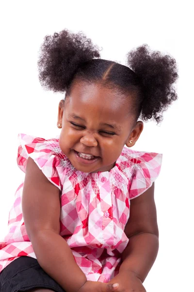 Linda niña afroamericana riéndose —  Fotos de Stock