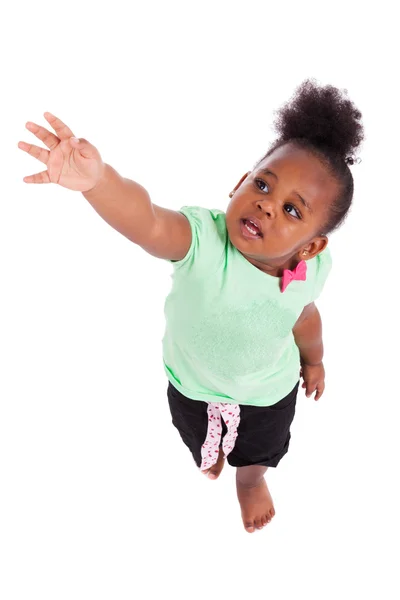 Süße kleine afrikanische amerikanische Mädchen, die nach oben schauen — Stockfoto