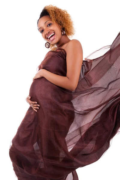 年轻美丽非洲的孕妇 — 图库照片