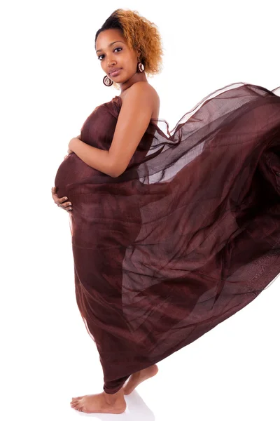 年轻美丽非洲的孕妇 — 图库照片