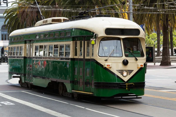 stock image Green Trolley - Public transportation in San Francisco Californ