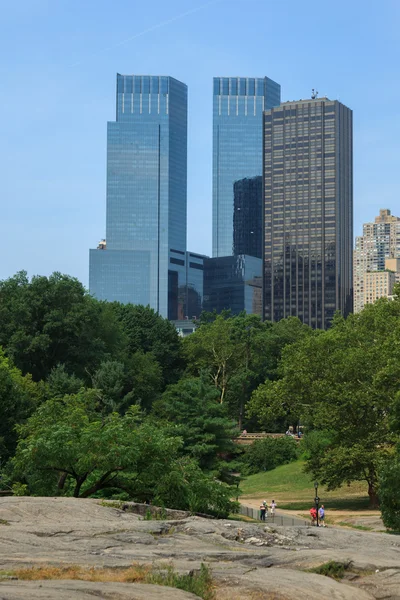 Vista skyline di Manhattan da Central Park — Foto Stock
