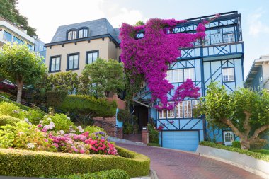 lombard street, crookedest sokak dünyanın görünümünü san