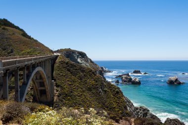 Pacific coastline in California - Highway one clipart