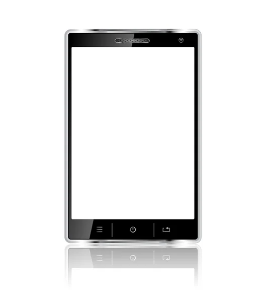 Teléfono móvil realista con pantalla en blanco — Vector de stock