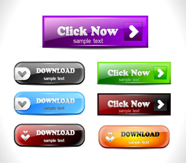 Set von farbigen Web-Buttons — Stockvektor