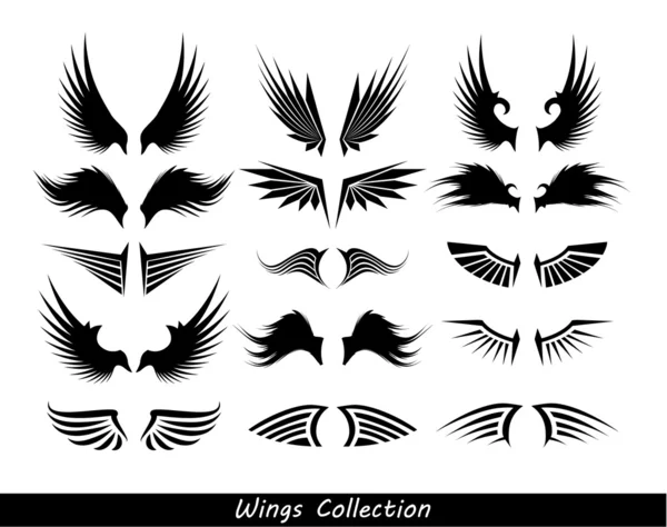 Wings collection (set of wings) — Stock Vector