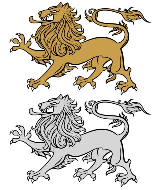 Heraldic lion clipart