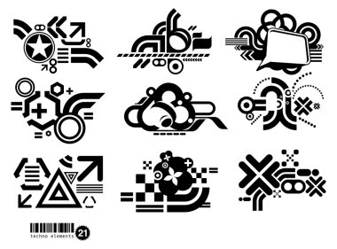 Techno elemetnts TWENTY ONE clipart