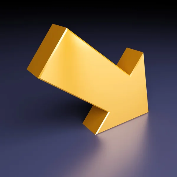 Single yellow arrow — Stock Photo, Image