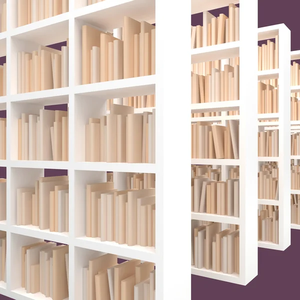 Estante de livros na biblioteca — Fotografia de Stock