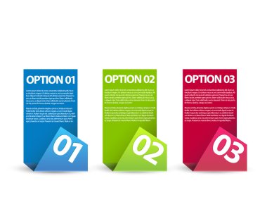 One two three - vector paper options clipart