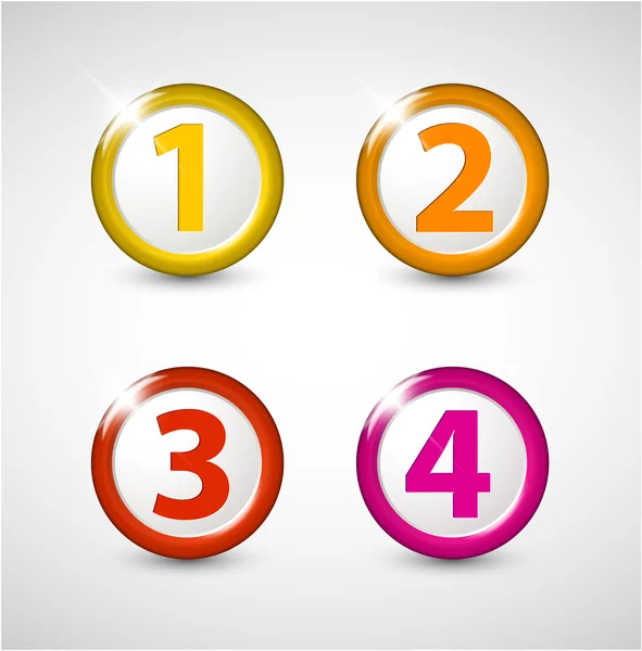 One two three four - vector progress icons — Stock Vector