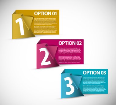 One two three - vector paper options clipart