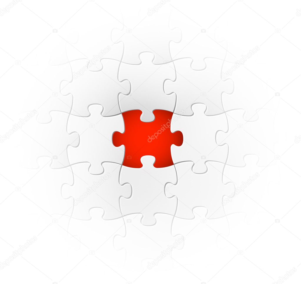 Vector background made from white puzzle pieces