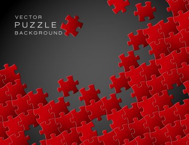 Vector background made from red puzzle pieces clipart