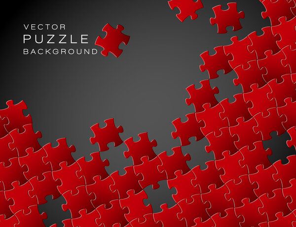 Vector background made from red puzzle pieces