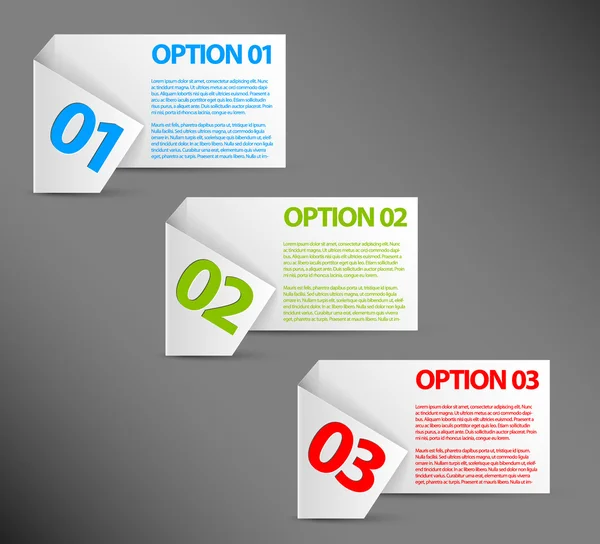 Un deux trois options de papier vectoriel blanc — Image vectorielle