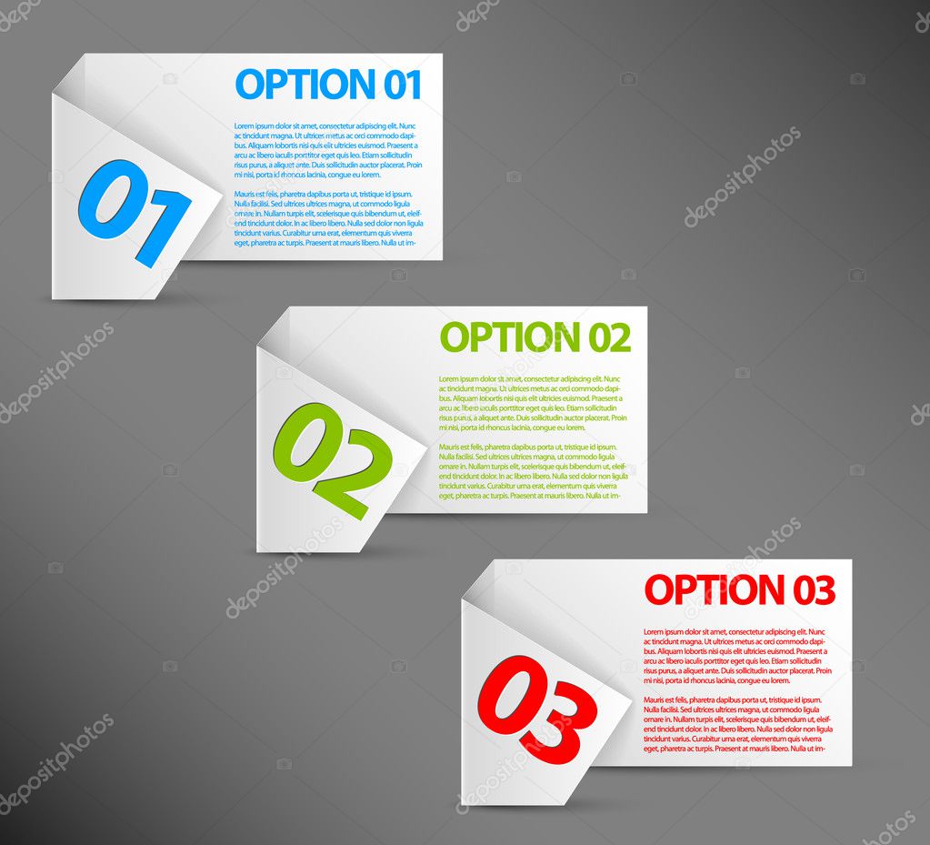 One two three - white vector paper options