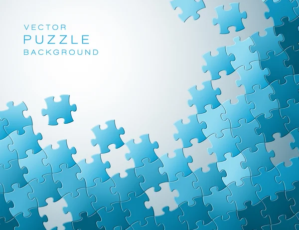 Vector achtergrond gemaakt van blauwe puzzelstukjes — Stockvector