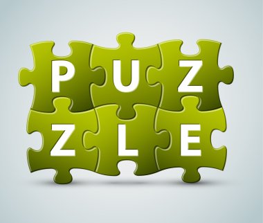 Vector puzzle lettering clipart